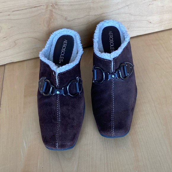 AEROSOLES Suede Slide Fur Bootie size 7 - Picture 10 of 13